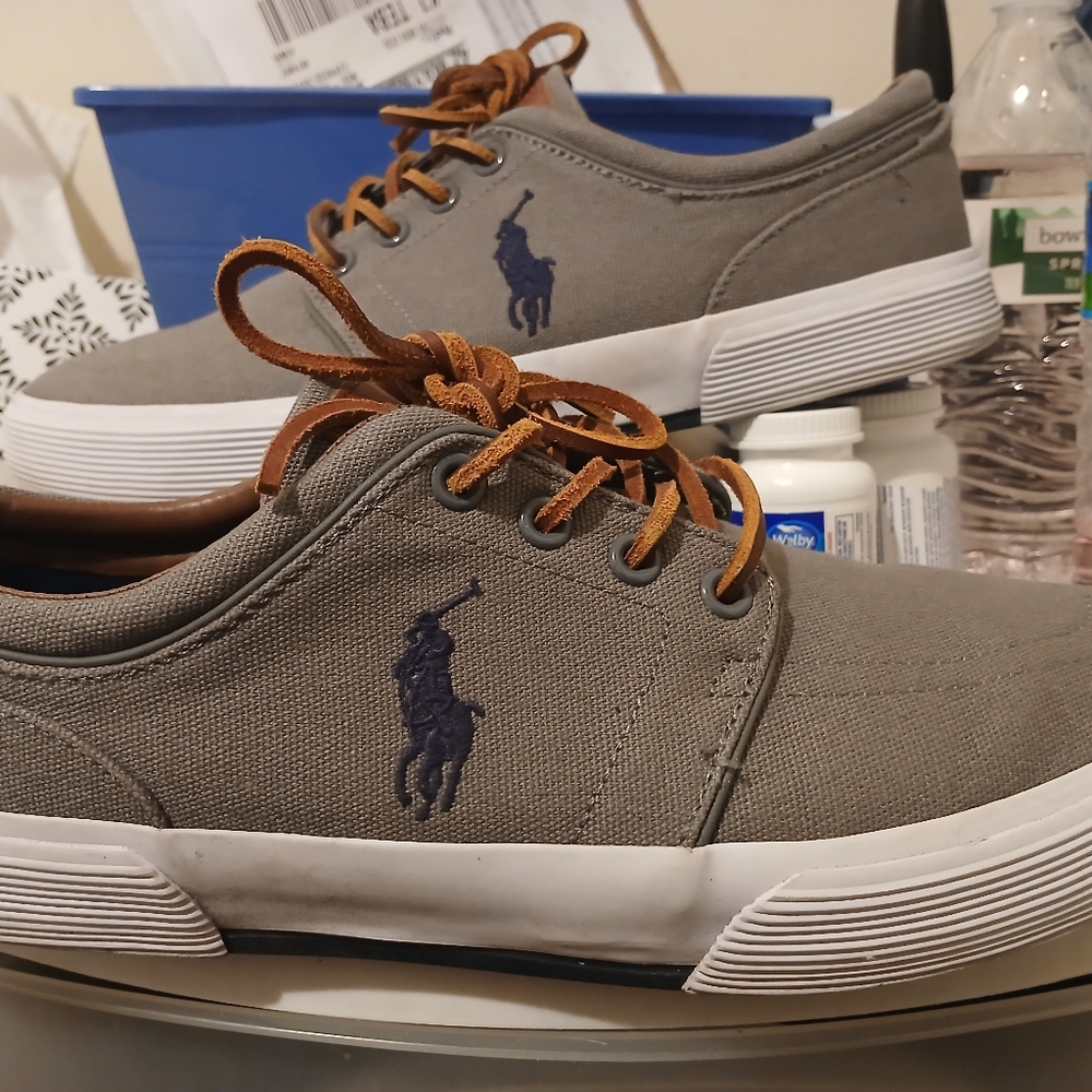 Polo by Ralph Lauren Gray Sneakers with Tan Laces. ALL OFFERS WELCOME!!!